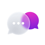 Two speech bubbles superimposed on each other, vector modern trend icon in style of glassmorphism with gradient, blur and transparency Two speech bubbles superimposed on each other, vector modern trend icon in style of glassmorphism with gradient, blur and transparency. Dialogue boxes, chatting, talk and information sign
